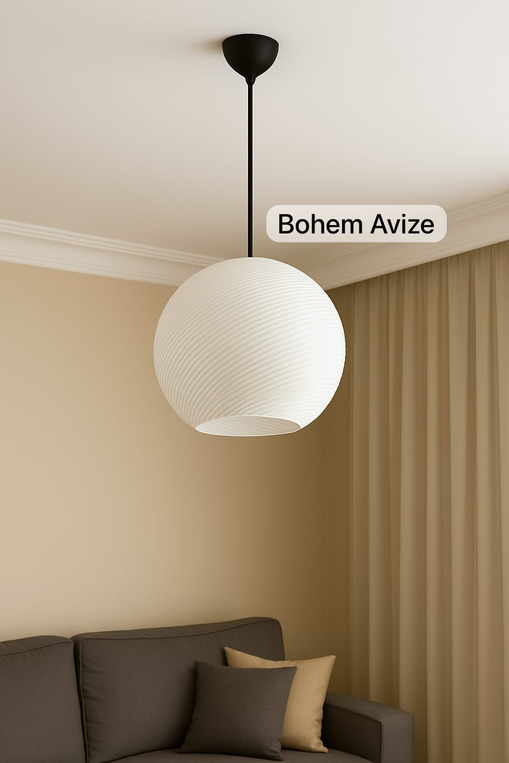Spiral Modern Tarz Siyah Avize