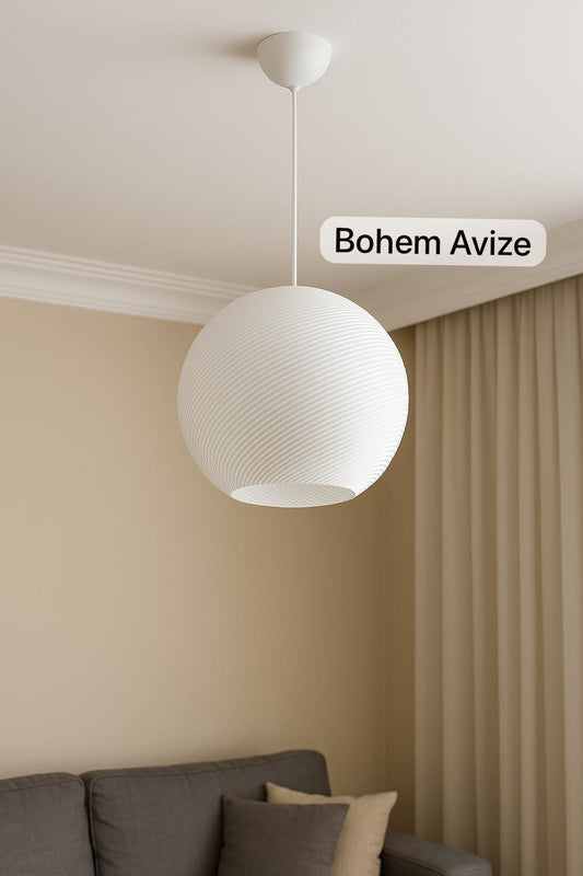 Spiral Modern Tarz Beyaz Avize