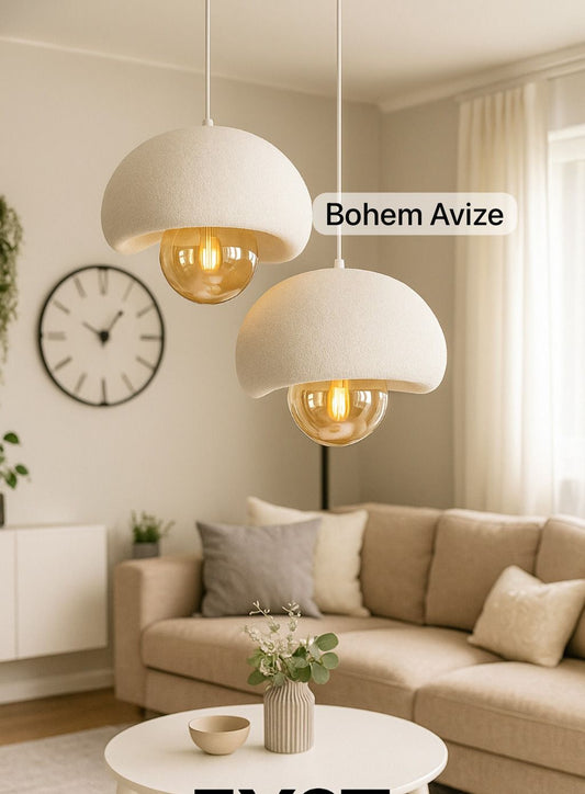 Modern Beton Görünümlü İkili Sarkıt Avize