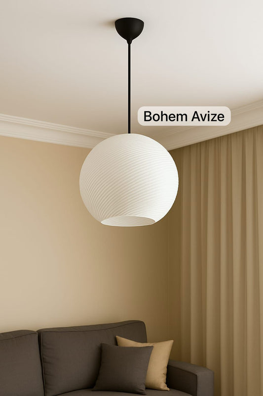 Spiral Modern Tarz Siyah Avize